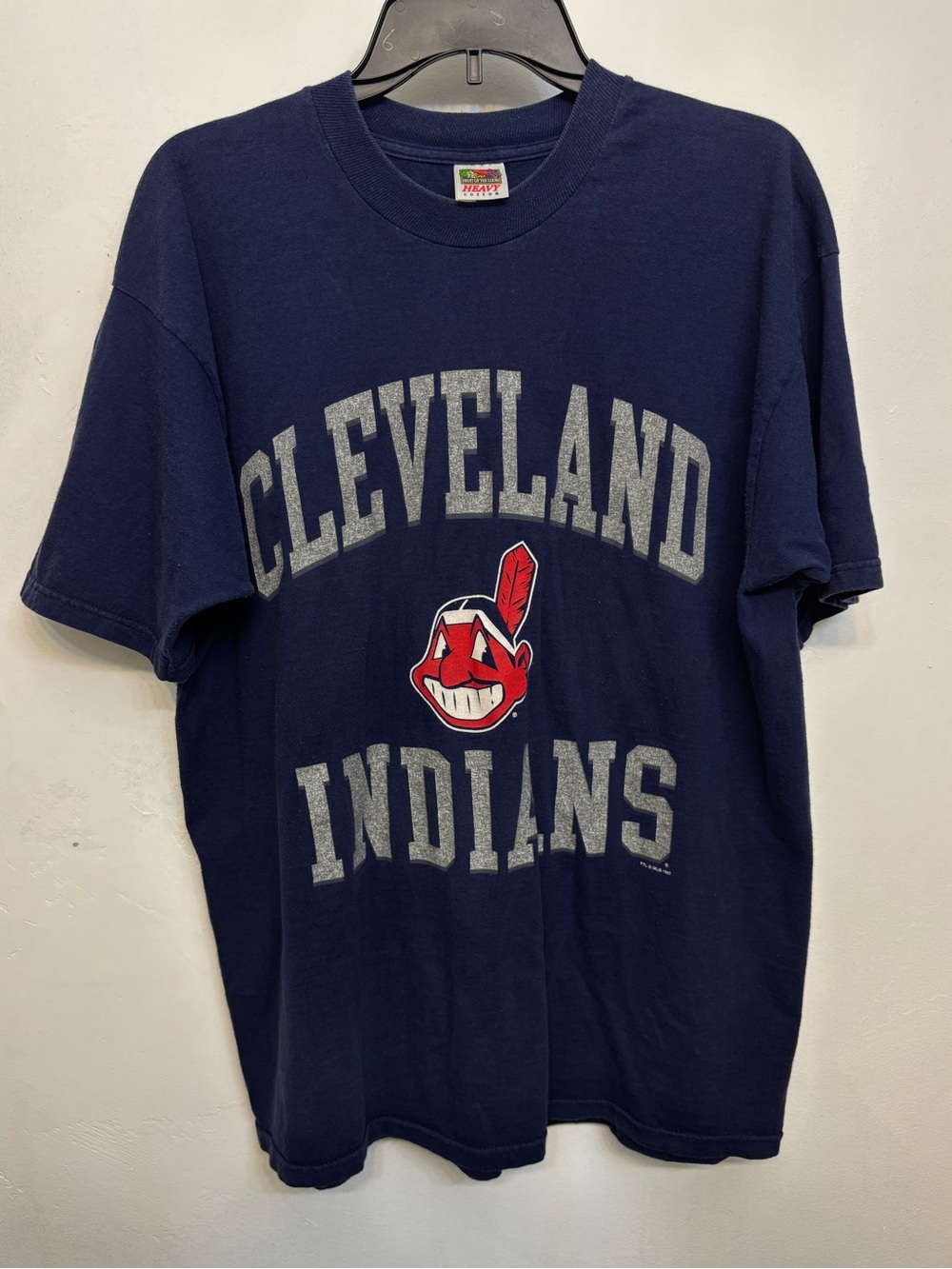 Vintage 1997 Fruit Of The Loom Cleveland Indians Graphic Tee Mens Size XL